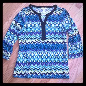 Carolyn Taylor vibrant top with silver accent